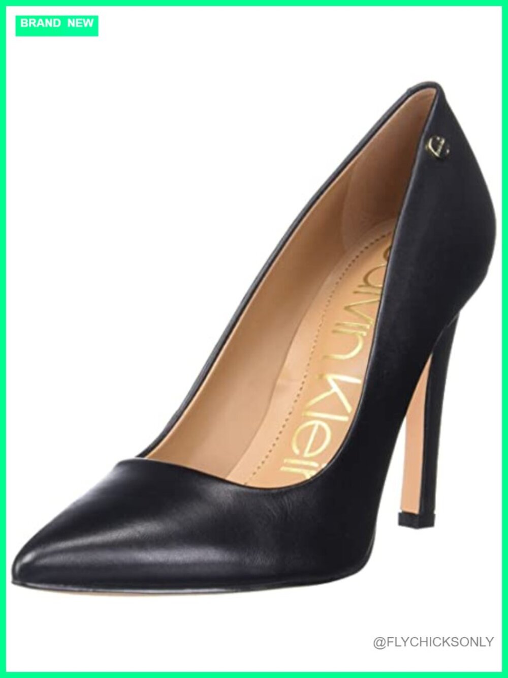 Calvin Klein Brady Pointed Toe Pump 4 Inch Heel Slip On Dress Shoe